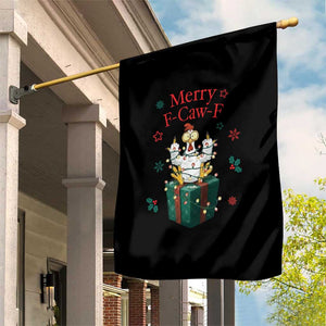 Merry F-Caw-F Chicken Garden Flag Funny Christmas Gift - Print Your Wear