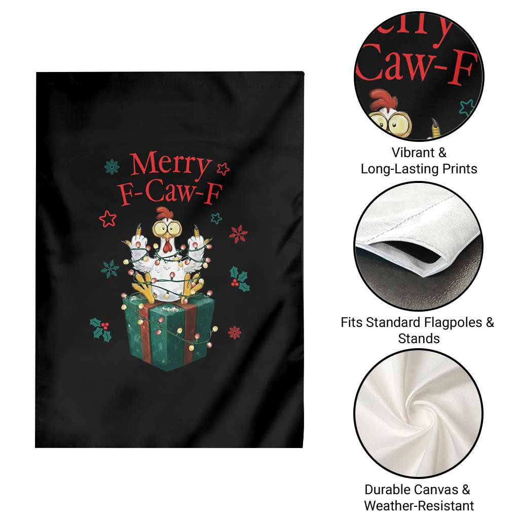 Merry F-Caw-F Chicken Garden Flag Funny Christmas Gift TS12 Print Your Wear