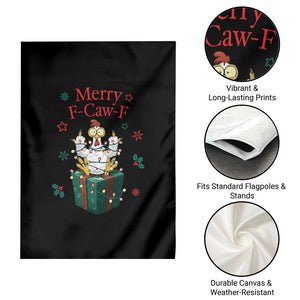 Merry F-Caw-F Chicken Garden Flag Funny Christmas Gift - Print Your Wear