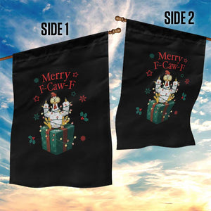 Merry F-Caw-F Chicken Garden Flag Funny Christmas Gift - Print Your Wear