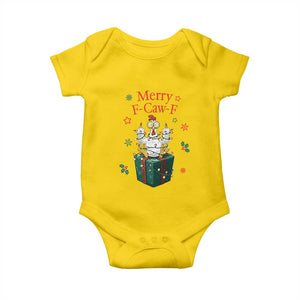 Merry F-Caw-F Chicken Baby Onesie Funny Christmas Gift - Print Your Wear