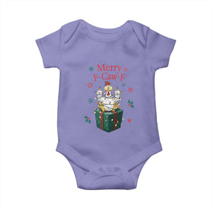 Merry F-Caw-F Chicken Baby Onesie Funny Christmas Gift - Print Your Wear
