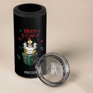 Merry F-Caw-F Chicken 4 in 1 Can Cooler Tumbler Funny Christmas Gift - Print Your Wear