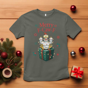 Merry F-Caw-F Chicken T Shirt Funny Christmas Gift - Print Your Wear