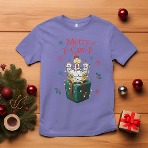 Merry F-Caw-F Chicken T Shirt Funny Christmas Gift - Print Your Wear