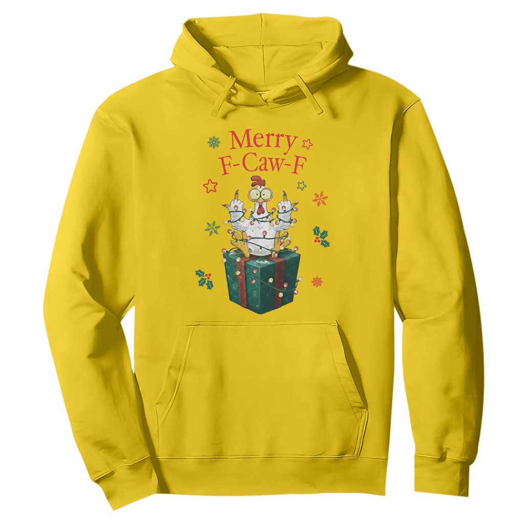 Merry F-Caw-F Chicken Hoodie Funny Christmas Gift TS12 Daisy Print Your Wear