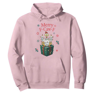 Merry F-Caw-F Chicken Hoodie Funny Christmas Gift TS12 Light Pink Print Your Wear