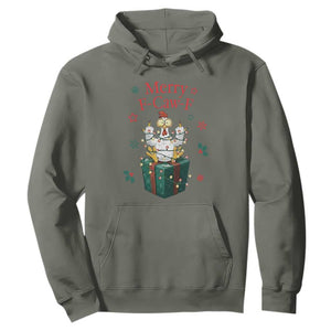 Merry F-Caw-F Chicken Hoodie Funny Christmas Gift TS12 Military Green Print Your Wear