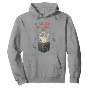 Merry F-Caw-F Chicken Hoodie Funny Christmas Gift TS12 Sport Gray Print Your Wear