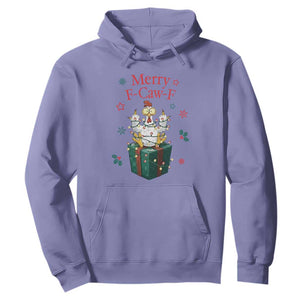Merry F-Caw-F Chicken Hoodie Funny Christmas Gift - Print Your Wear