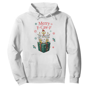 Merry F-Caw-F Chicken Hoodie Funny Christmas Gift - Print Your Wear