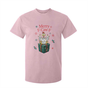 Merry F-Caw-F Chicken T Shirt For Kid Funny Christmas Gift TS12 Light Pink Print Your Wear