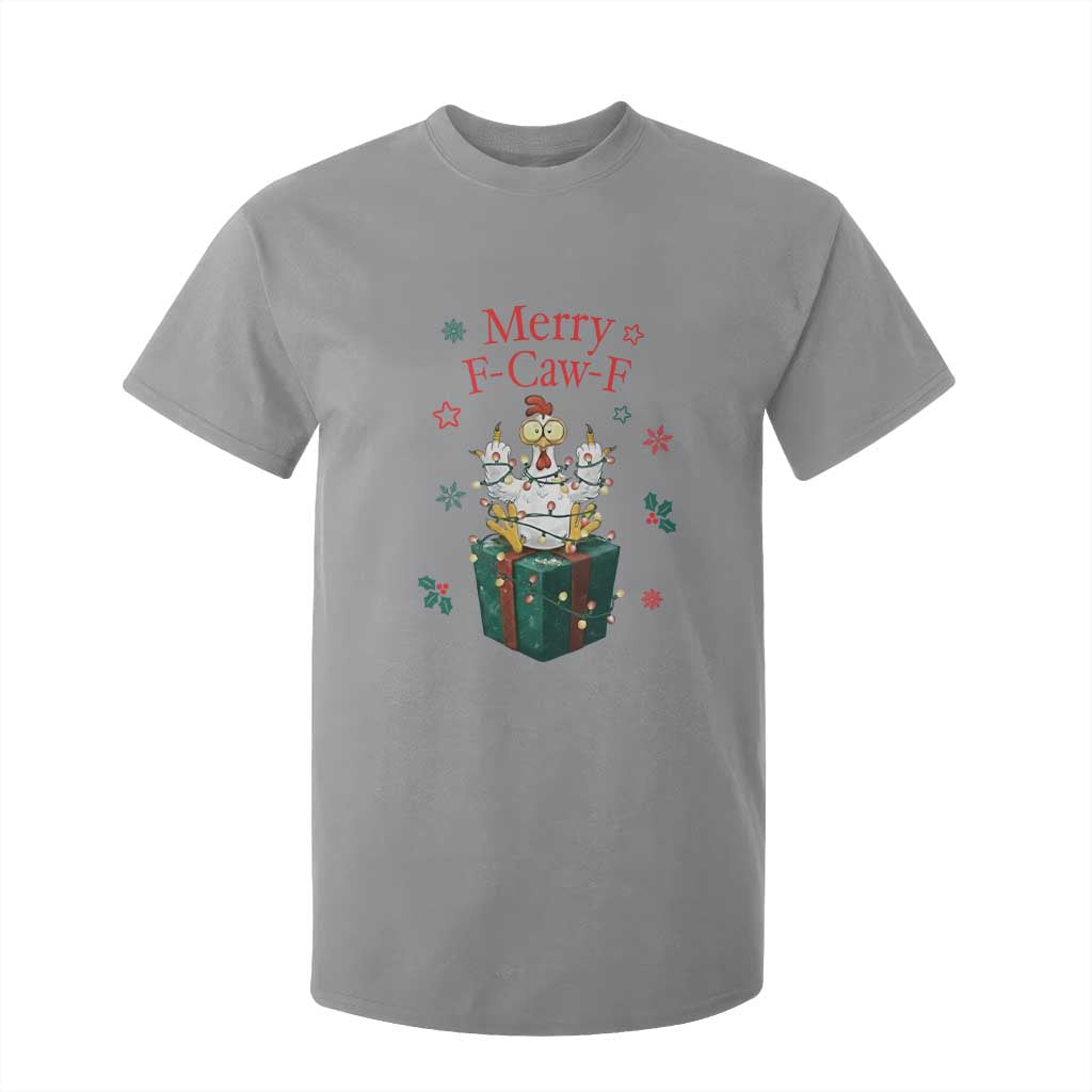 Merry F-Caw-F Chicken T Shirt For Kid Funny Christmas Gift TS12 Sport Gray Print Your Wear