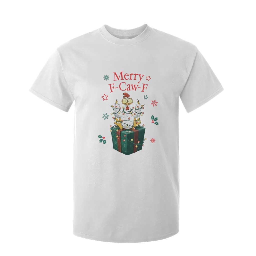 Merry F-Caw-F Chicken T Shirt For Kid Funny Christmas Gift TS12 White Print Your Wear