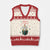 Merry F-Caw-F Chicken V-Neck Knit Sweater Vest Funny Xmas Gift - Print Your Wear