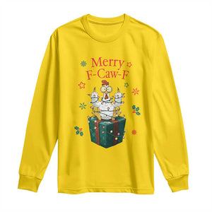Merry F-Caw-F Chicken Long Sleeve Shirt Funny Christmas Gift TS12 Daisy Print Your Wear