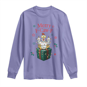 Merry F-Caw-F Chicken Long Sleeve Shirt Funny Christmas Gift TS12 Violet Print Your Wear