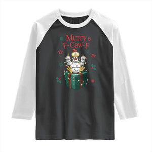 Merry F-Caw-F Chicken Raglan Shirt Funny Christmas Gift - Print Your Wear