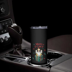 Merry F-Caw-F Chicken Skinny Tumbler Funny Christmas Gift - Print Your Wear