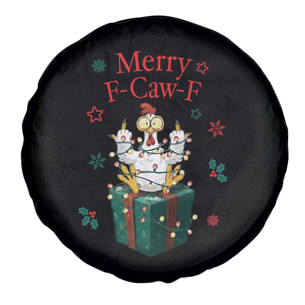 Merry F-Caw-F Chicken Spare Tire Cover Funny Christmas Gift TS12 Print Your Wear