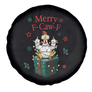 Merry F-Caw-F Chicken Spare Tire Cover Funny Christmas Gift - Print Your Wear