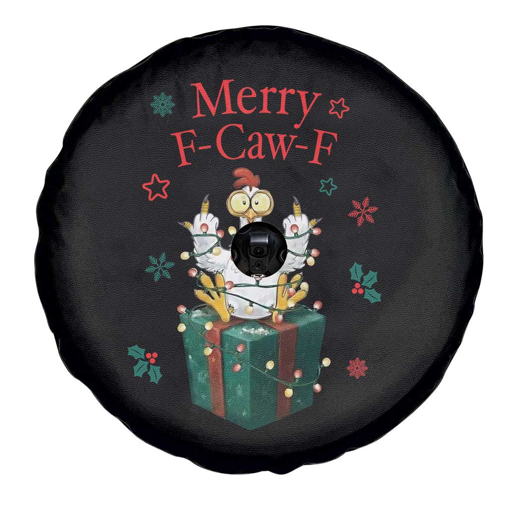 Merry F-Caw-F Chicken Spare Tire Cover Funny Christmas Gift TS12 Print Your Wear