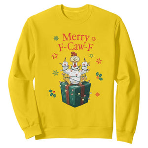 Merry F-Caw-F Chicken Sweatshirt Funny Christmas Gift TS12 Daisy Print Your Wear