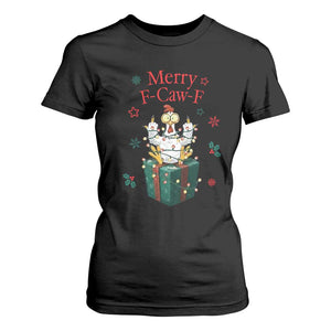 Merry F-Caw-F Chicken T Shirt For Women Funny Christmas Gift TS12 Black Print Your Wear