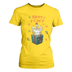 Merry F-Caw-F Chicken T Shirt For Women Funny Christmas Gift TS12 Daisy Print Your Wear