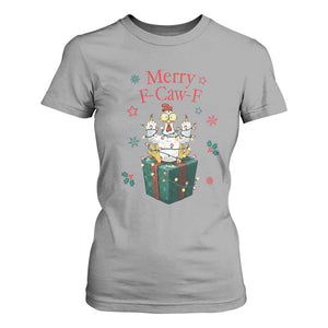 Merry F-Caw-F Chicken T Shirt For Women Funny Christmas Gift TS12 Sport Gray Print Your Wear