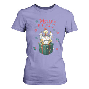 Merry F-Caw-F Chicken T Shirt For Women Funny Christmas Gift TS12 Violet Print Your Wear