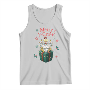 Merry F-Caw-F Chicken Tank Top Funny Christmas Gift - Print Your Wear
