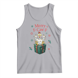 Merry F-Caw-F Chicken Tank Top Funny Christmas Gift - Print Your Wear