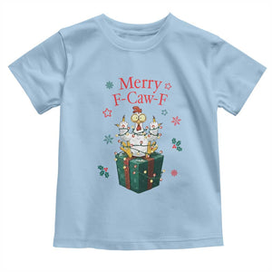 Merry F-Caw-F Chicken Toddler T Shirt Funny Christmas Gift TS12 Light Blue Print Your Wear