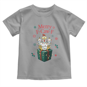 Merry F-Caw-F Chicken Toddler T Shirt Funny Christmas Gift TS12 Sport Gray Print Your Wear