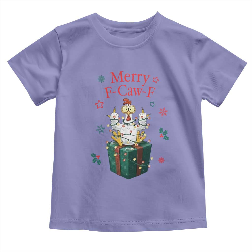 Merry F-Caw-F Chicken Toddler T Shirt Funny Christmas Gift TS12 Violet Print Your Wear