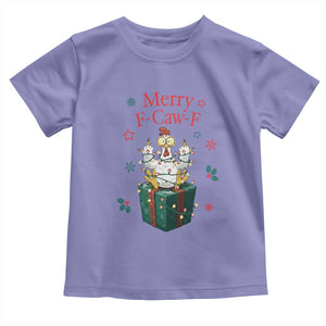 Merry F-Caw-F Chicken Toddler T Shirt Funny Christmas Gift TS12 Violet Print Your Wear
