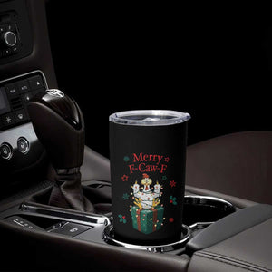 Merry F-Caw-F Chicken Tumbler Cup Funny Christmas Gift - Print Your Wear