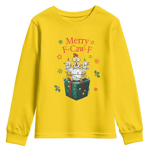 Merry F-Caw-F Chicken Youth Sweatshirt Funny Christmas Gift TS12 Daisy Print Your Wear