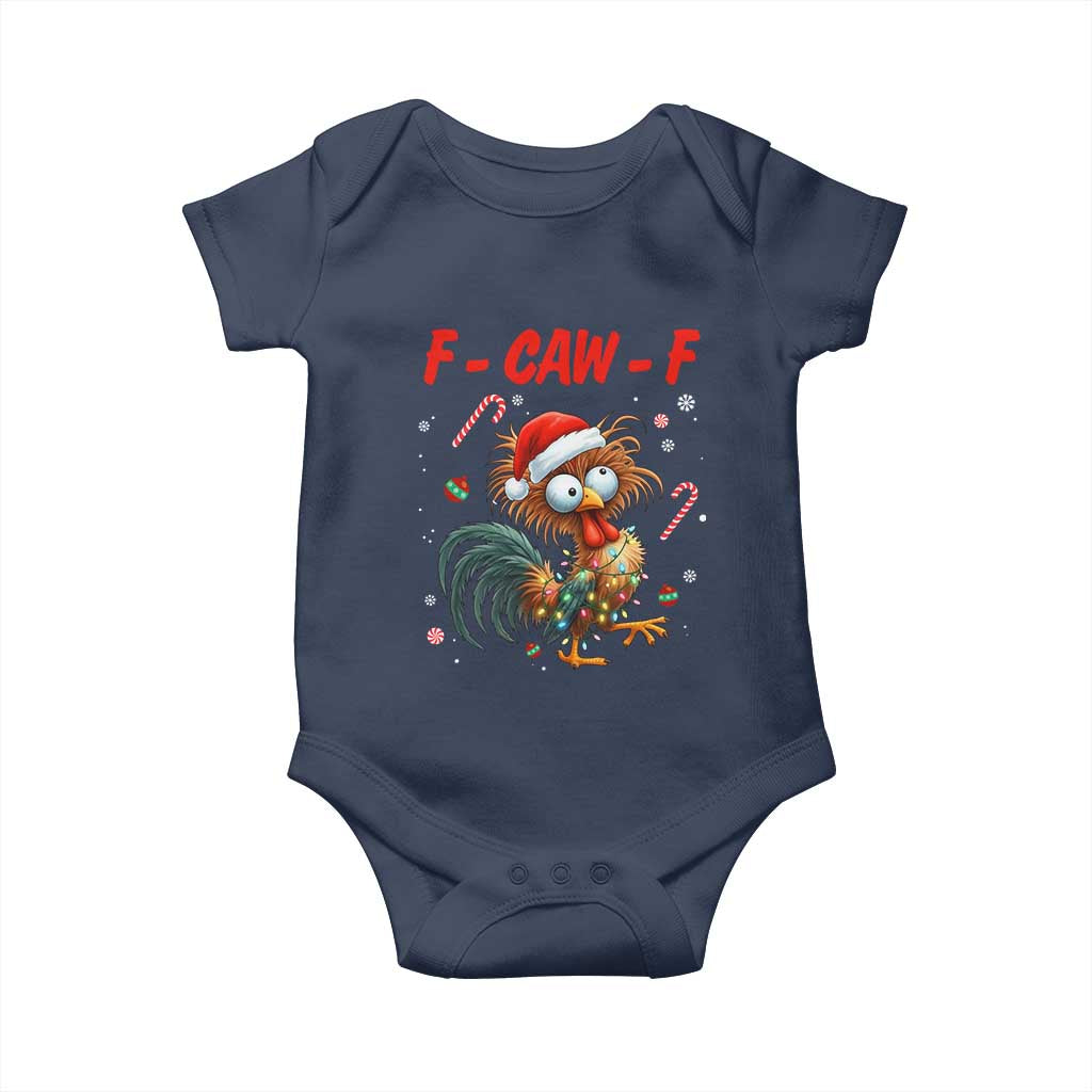 Funny F Caw F Chicken Meme Baby Onesie Christmas Gift TS12 Navy Print Your Wear