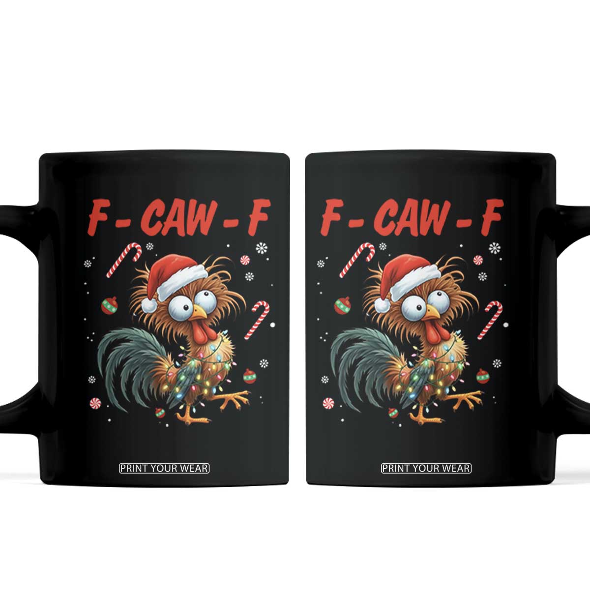 Funny F Caw F Chicken Meme Coffee Mug Christmas Gift - Print Your Wear