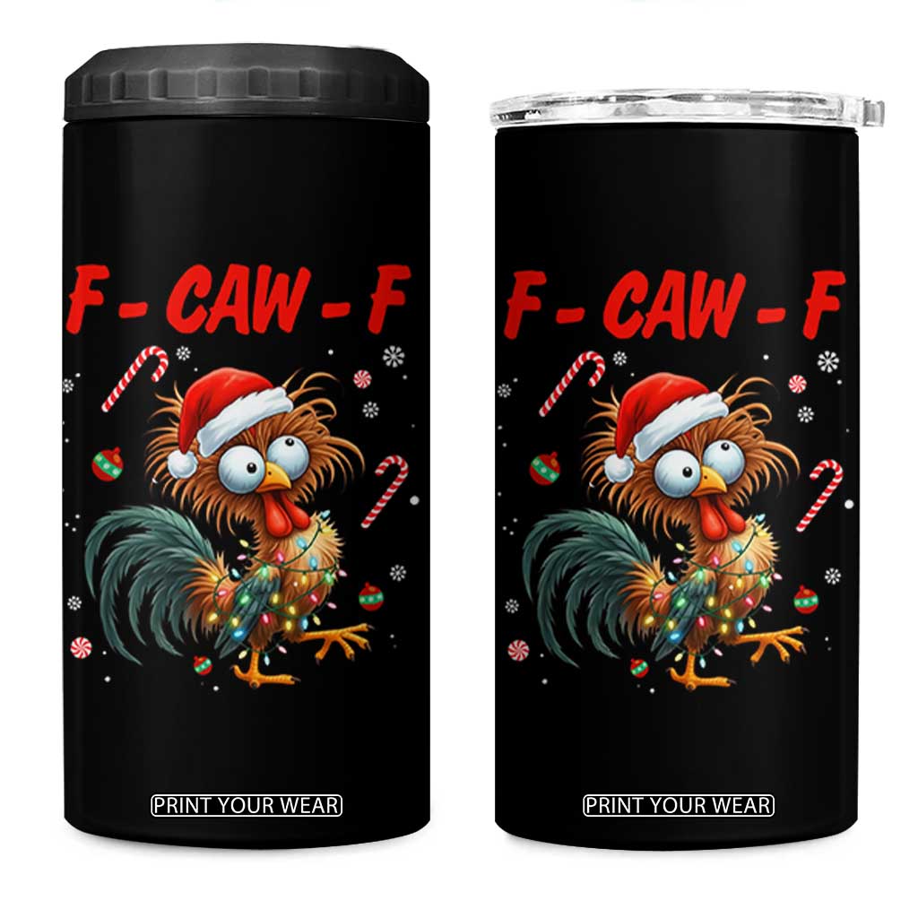 Funny F Caw F Chicken Meme 4 in 1 Can Cooler Tumbler Christmas Gift TS12 One Size: 16 oz Black Print Your Wear