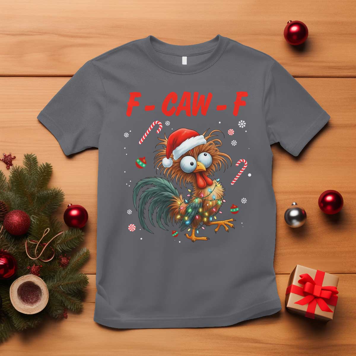 Funny F Caw F Chicken Meme T Shirt Christmas Gift TS12 Charcoal Print Your Wear