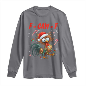 Funny F Caw F Chicken Meme Long Sleeve Shirt Christmas Gift TS12 Charcoal Print Your Wear