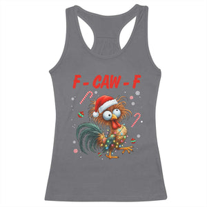 Funny F Caw F Chicken Meme Racerback Tank Top Christmas Gift TS12 Charcoal Print Your Wear
