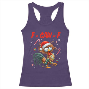 Funny F Caw F Chicken Meme Racerback Tank Top Christmas Gift TS12 Purple Print Your Wear