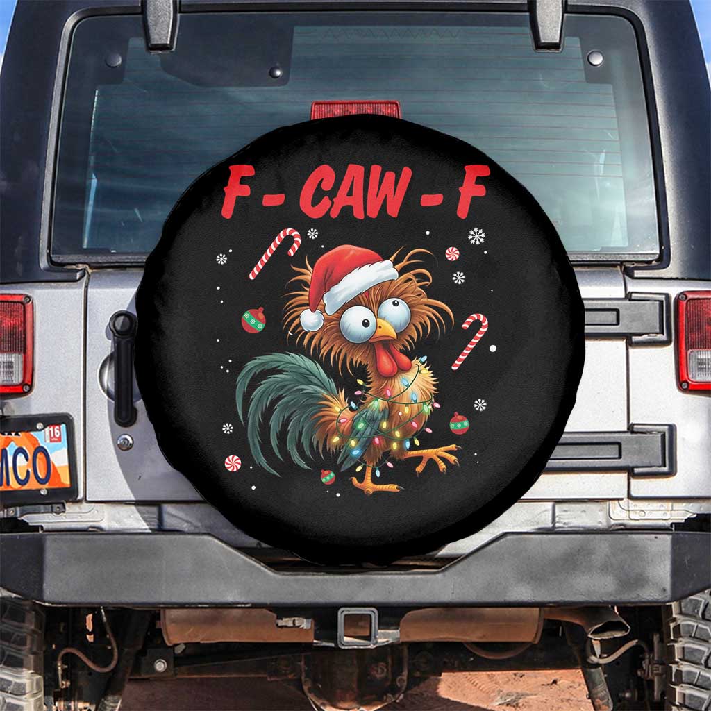 Funny F Caw F Chicken Meme Spare Tire Cover Christmas Gift TS12 No hole Black Print Your Wear