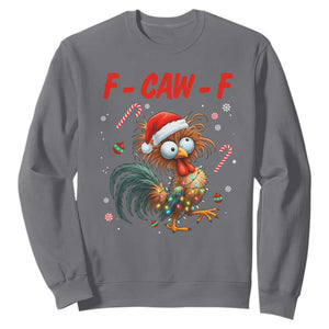 Funny F Caw F Chicken Meme Sweatshirt Christmas Gift TS12 Charcoal Print Your Wear