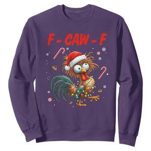 Funny F Caw F Chicken Meme Sweatshirt Christmas Gift TS12 Purple Print Your Wear