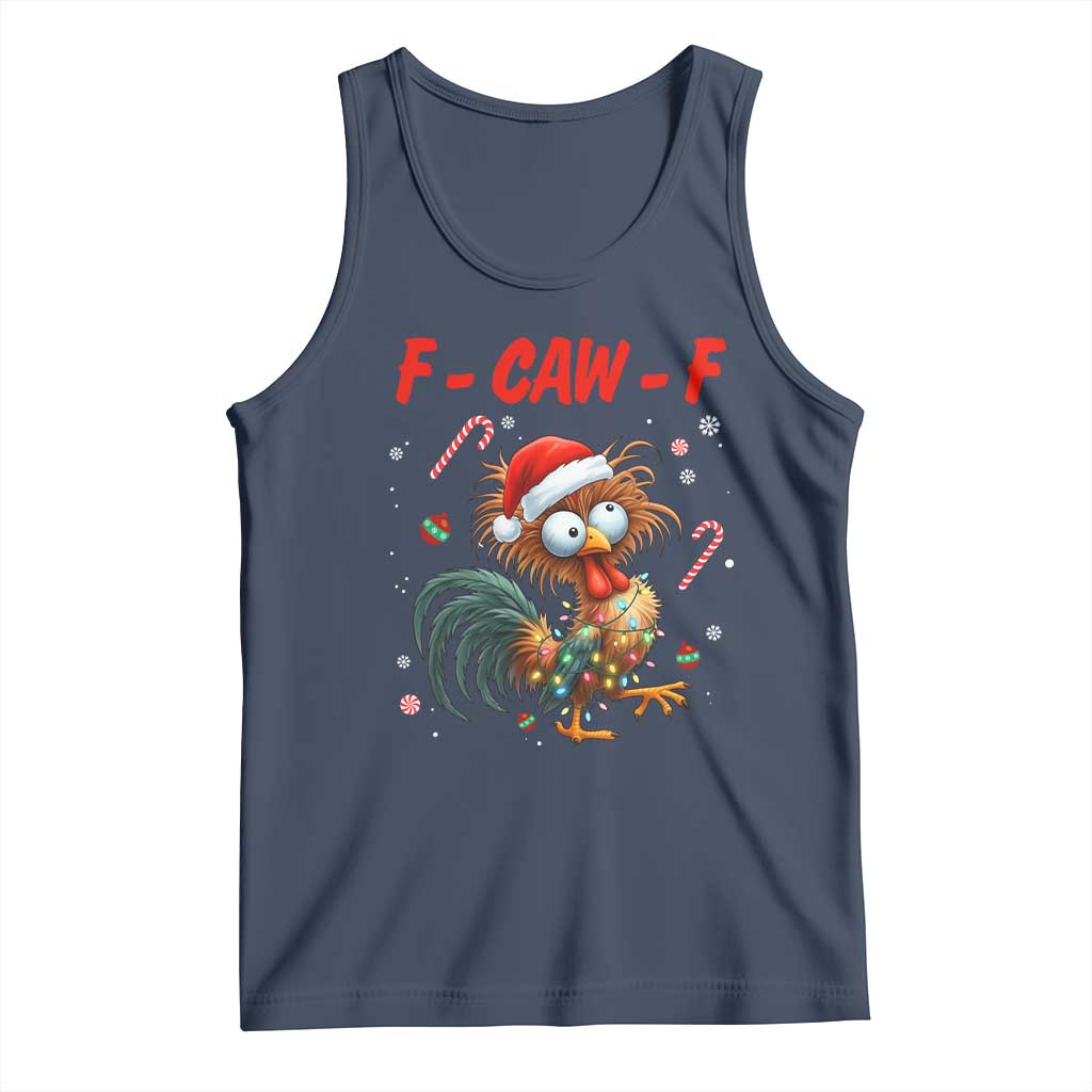 Funny F Caw F Chicken Meme Tank Top Christmas Gift TS12 Navy Print Your Wear